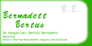 bernadett bertus business card